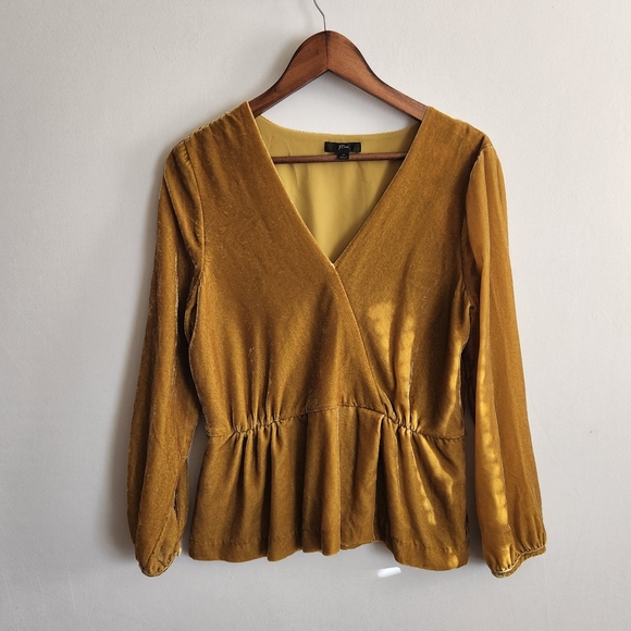 J. Crew Tops - J. Crew Gold Velvet Blouse size 12